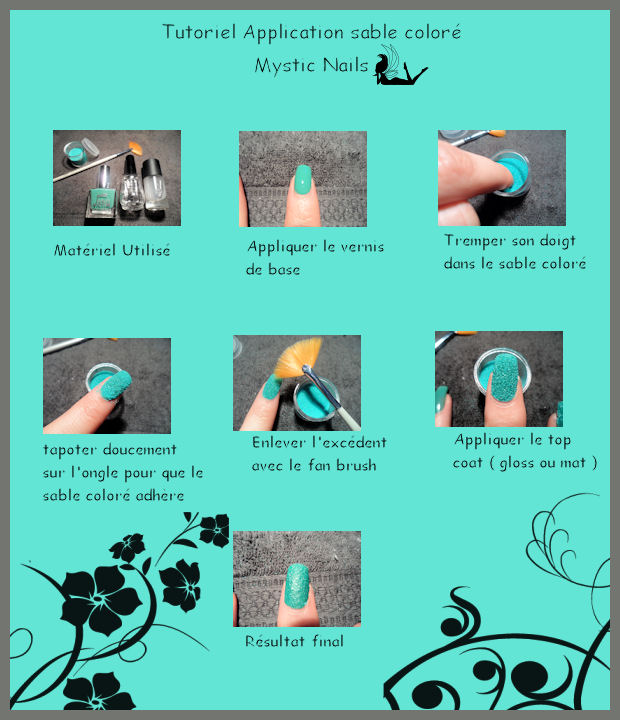 tutoriel sable coloré mystic nails